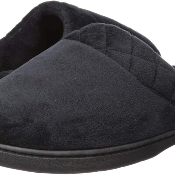 Women's Memory Foam Slippers Microfiber Velour Clog Wide Fit Indoor Outdoor Blac - Picture 5 of 7